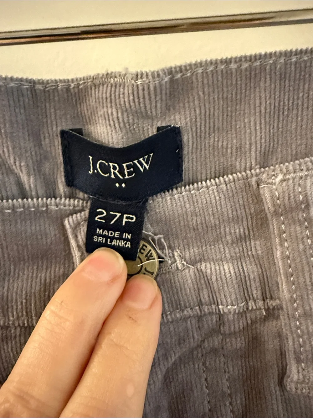 Women’s J Crew 27 Petite Gray Corduroy Pants